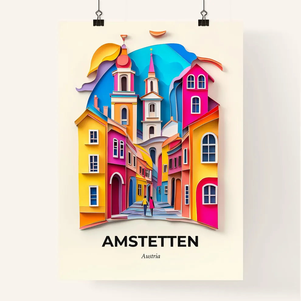 Vivid Amstetten, Austria, Colorful Poster