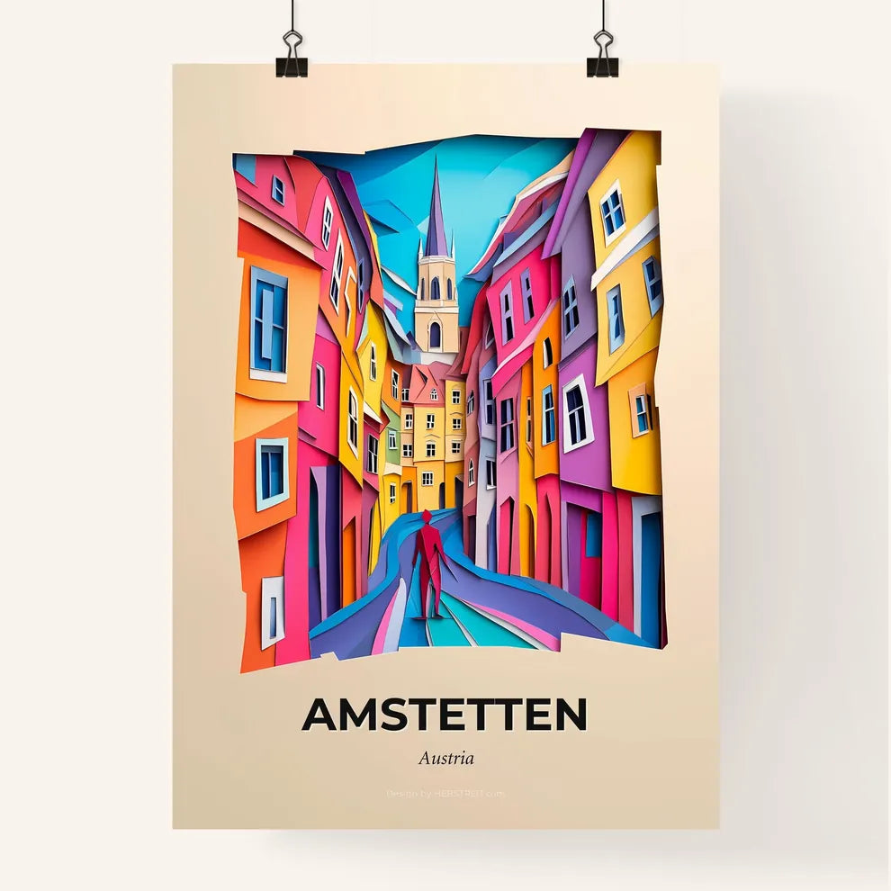 Vivid Amstetten, Austria, Colorful Poster