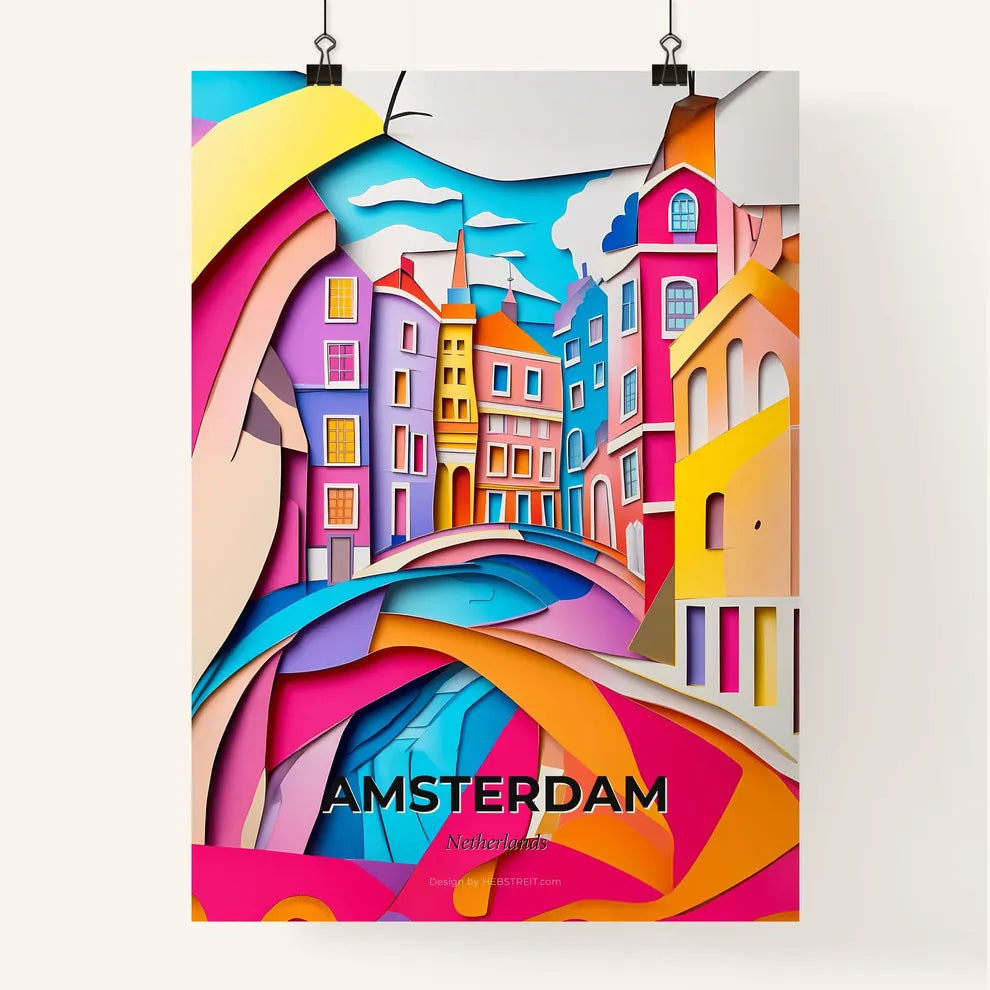 Vivid Amsterdam, Netherlands, Colorful Poster