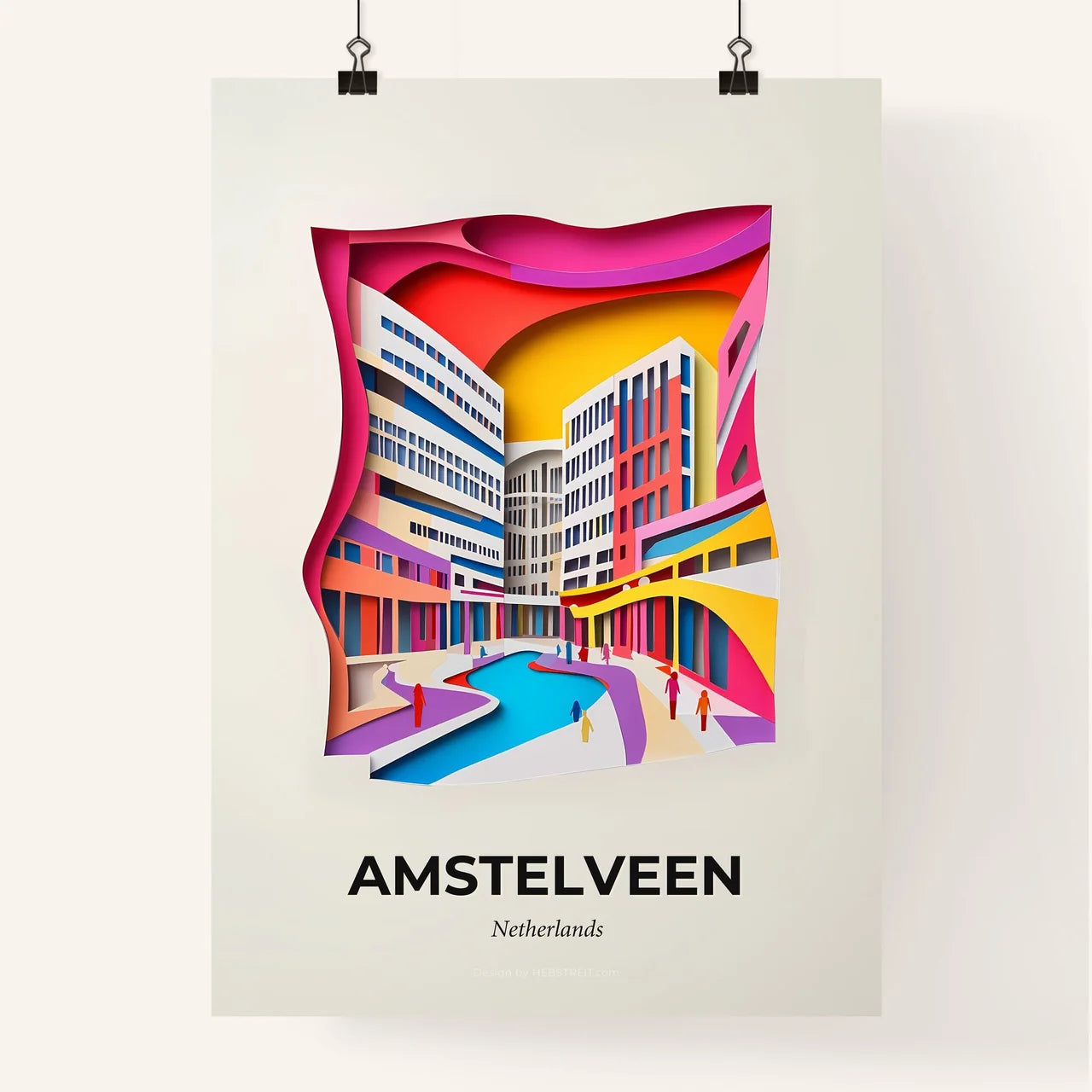Vivid Amstelveen, Netherlands, Colorful Poster