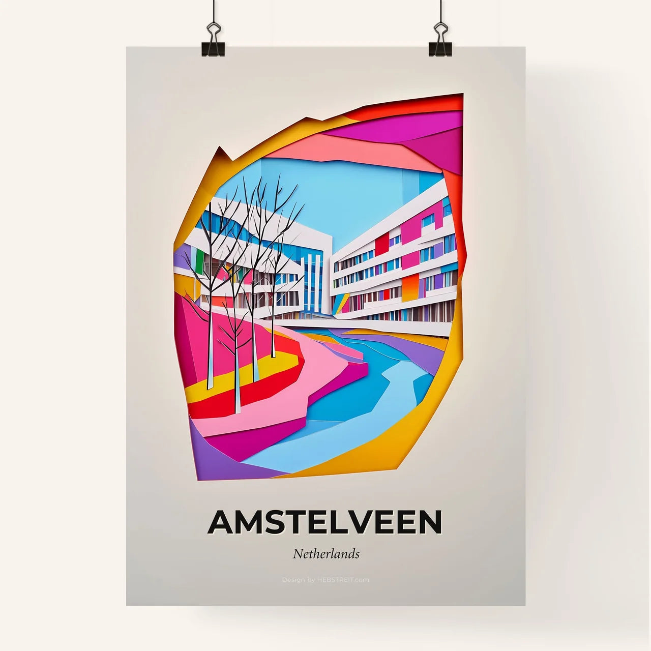 Vivid Amstelveen, Netherlands, Colorful Poster