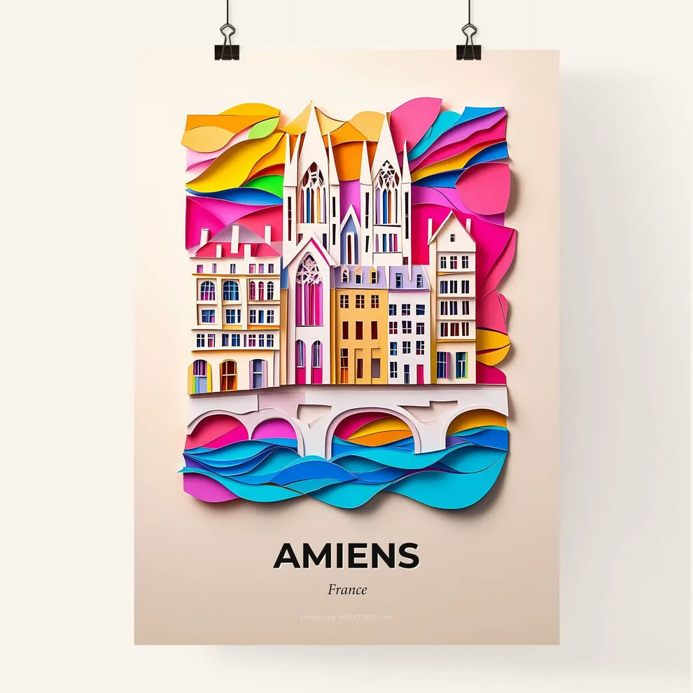 Vivid Amiens, France, Colorful Poster