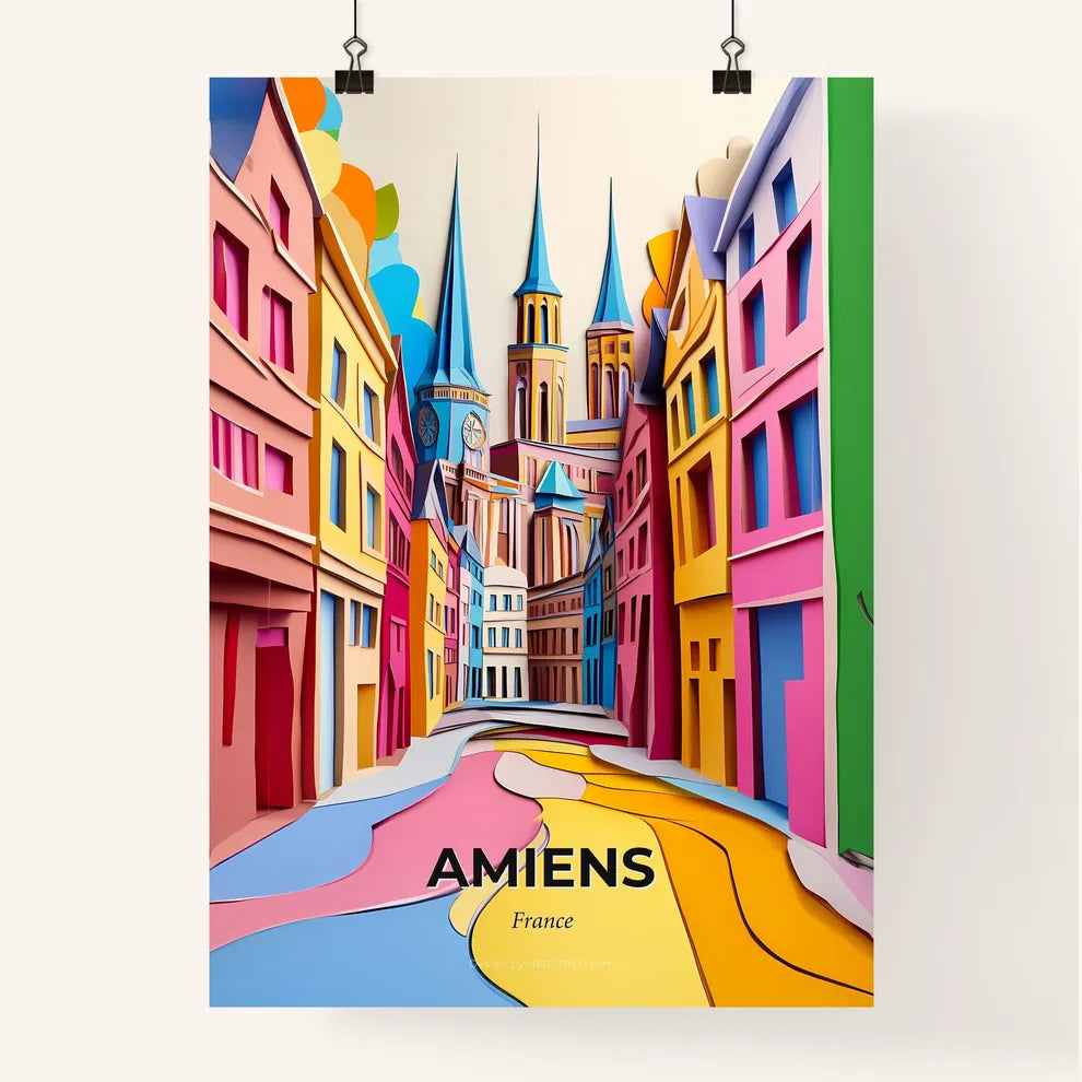 Vivid Amiens, France, Colorful Poster