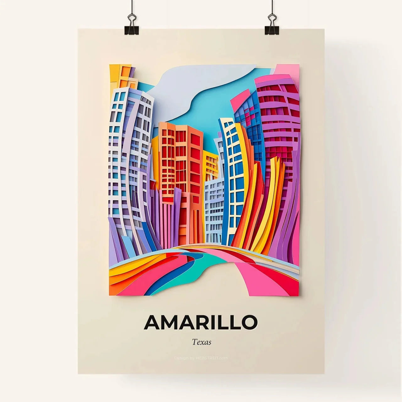 Vivid Amarillo, Texas, Colorful Poster