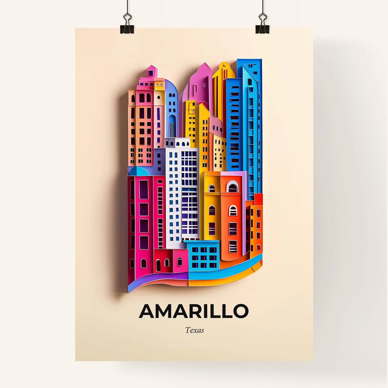 Vivid Amarillo, Texas, Colorful Poster