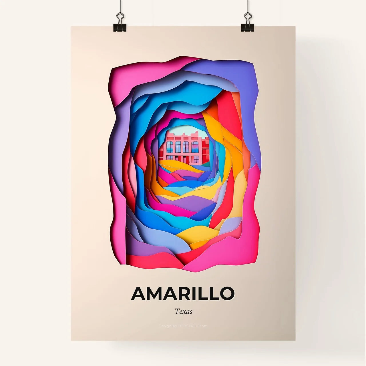 Vivid Amarillo, Texas, Colorful Poster