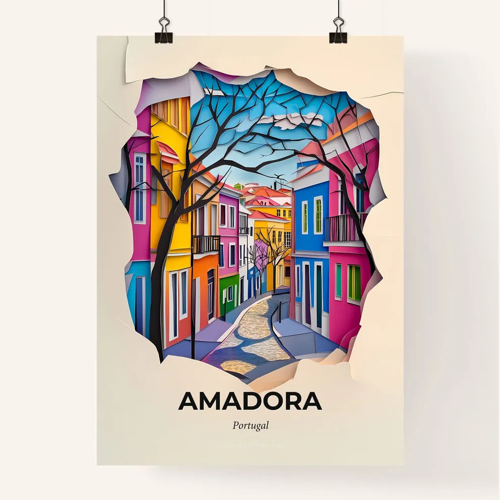 Vivid Amadora, Portugal, Colorful Poster