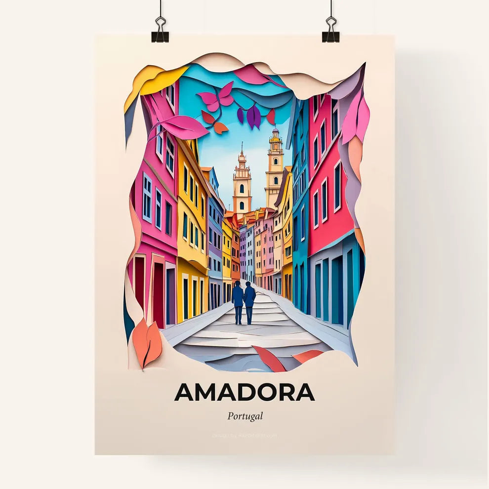 Vivid Amadora, Portugal, Colorful Poster