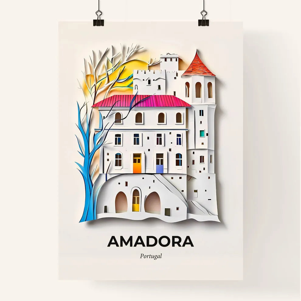 Vivid Amadora, Portugal, Colorful Poster