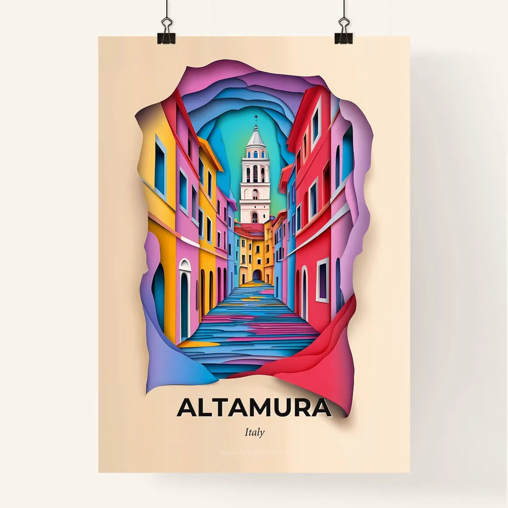 Vivid Altamura, Italy, Colorful Poster