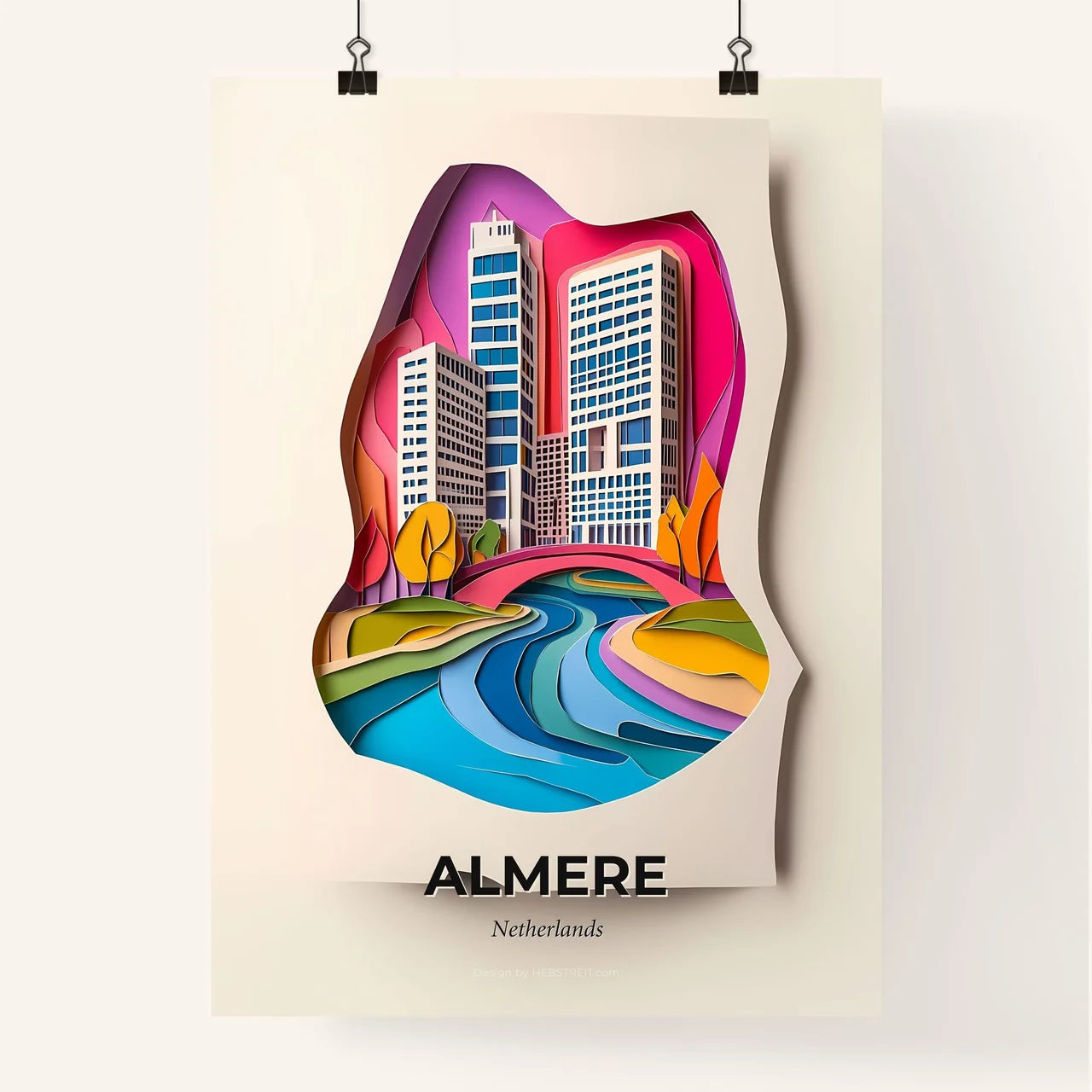 Vivid Almere, Netherlands, Colorful Poster