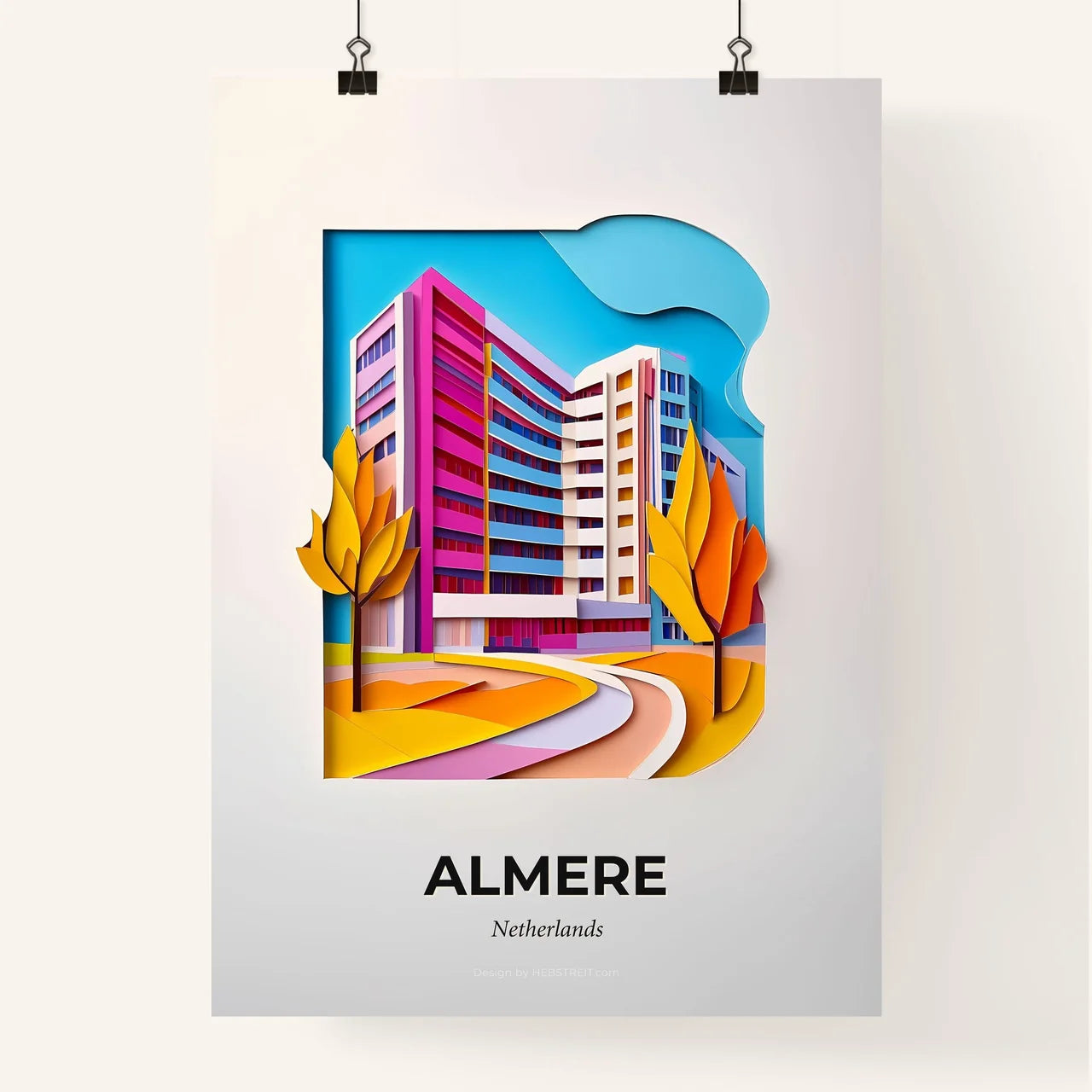 Vivid Almere, Netherlands, Colorful Poster