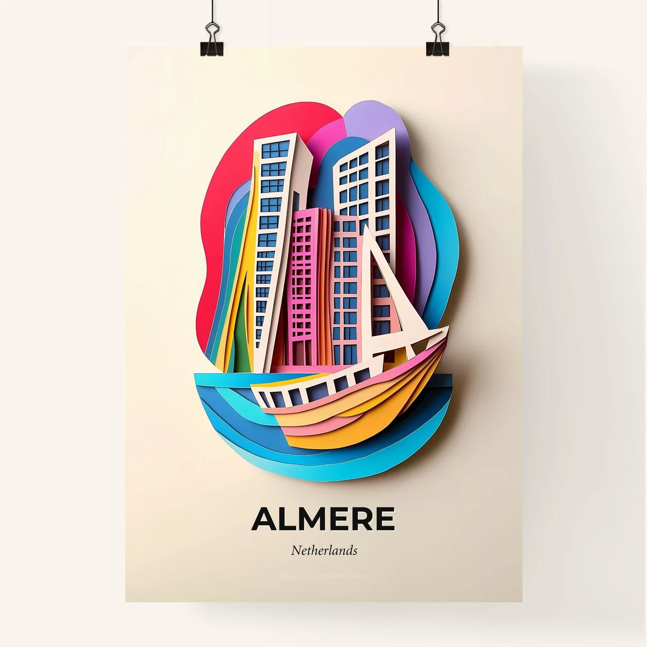 Vivid Almere, Netherlands, Colorful Poster