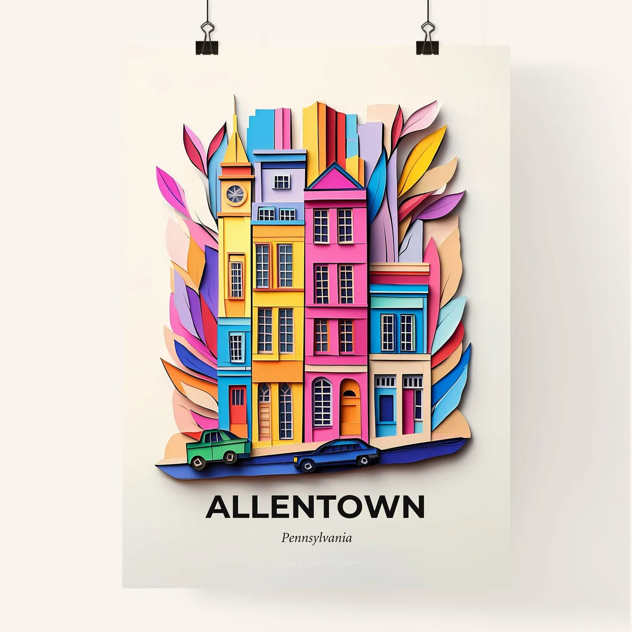 Vivid Allentown, Pennsylvania, Colorful Poster