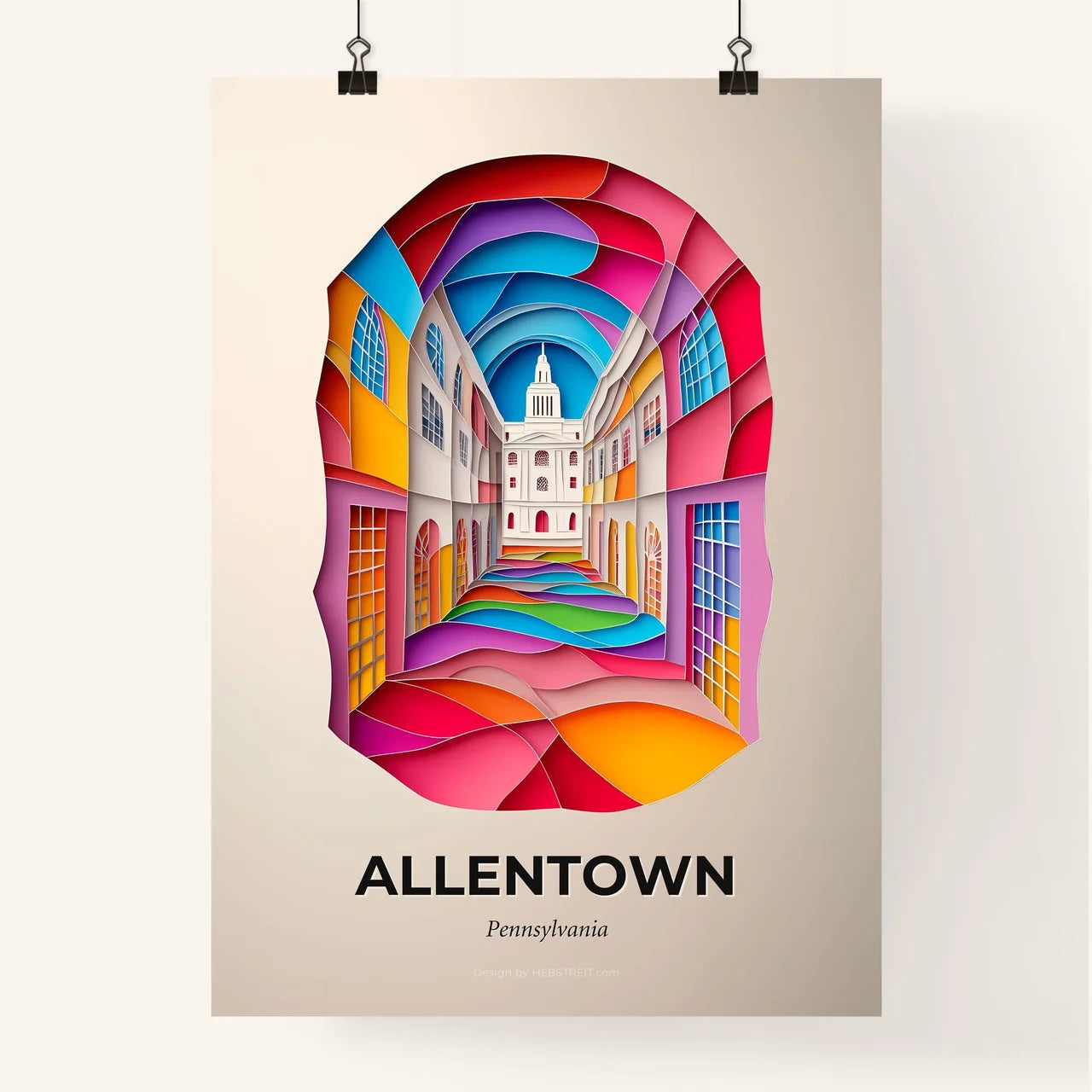 Vivid Allentown, Pennsylvania, Colorful Poster