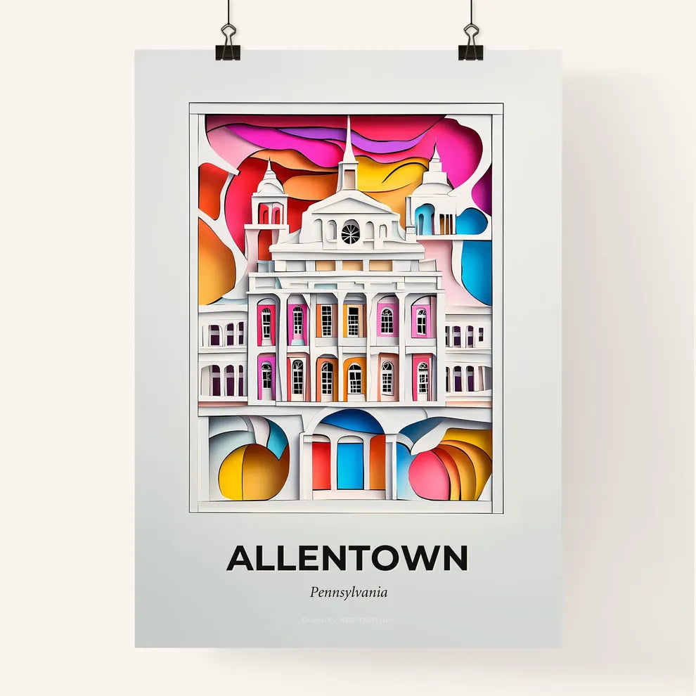 Vivid Allentown, Pennsylvania, Colorful Poster