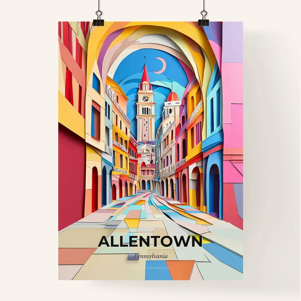 Vivid Allentown, Pennsylvania, Colorful Poster