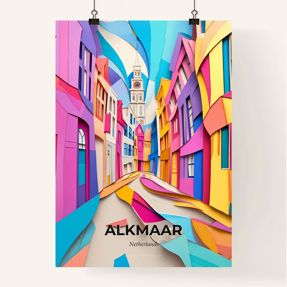Vivid Alkmaar, Netherlands, Colorful Poster