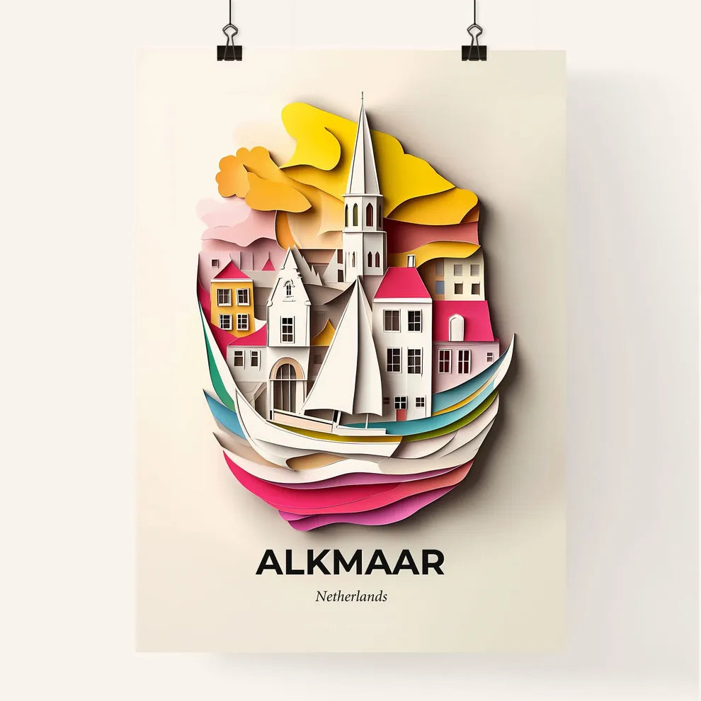 Vivid Alkmaar, Netherlands, Colorful Poster