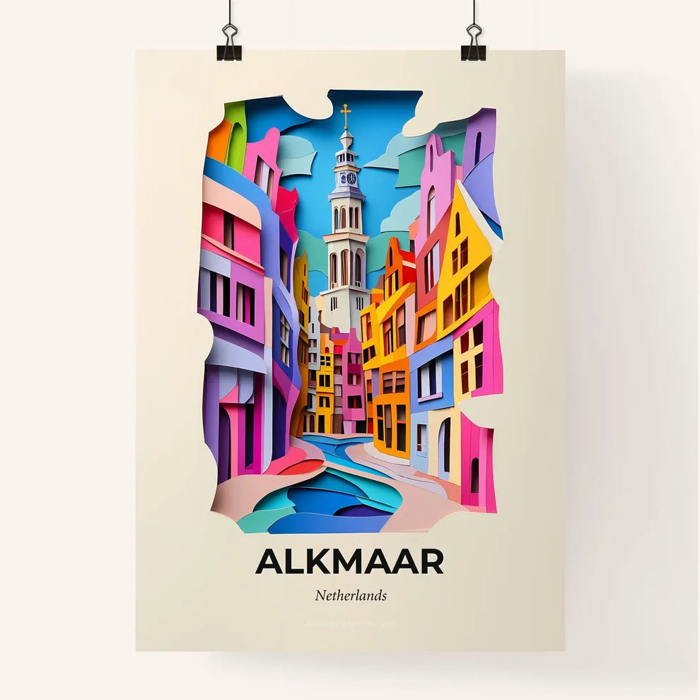 Vivid Alkmaar, Netherlands, Colorful Poster