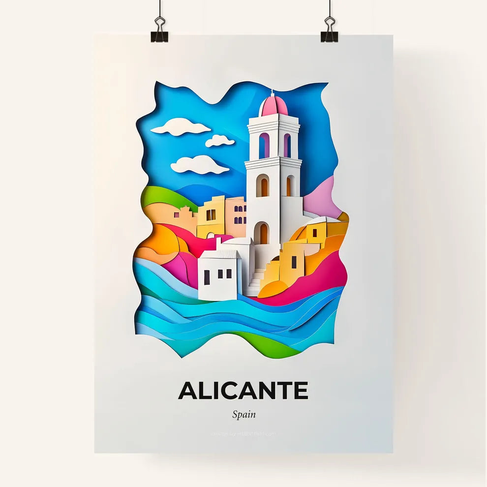 Vivid Alicante, Spain, Colorful Poster