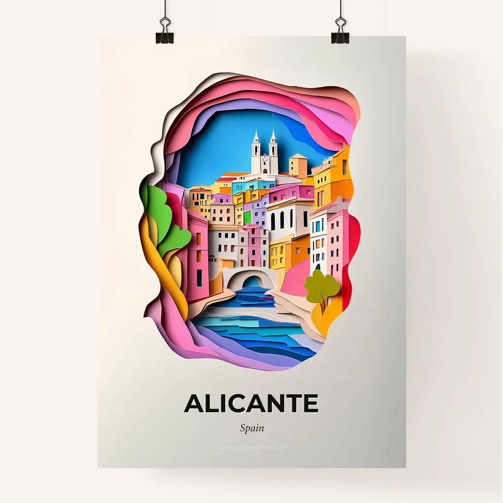 Vivid Alicante, Spain, Colorful Poster