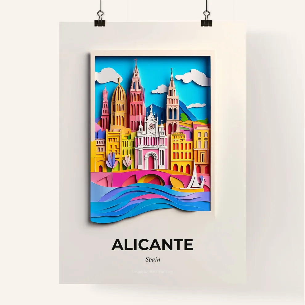 Vivid Alicante, Spain, Colorful Poster