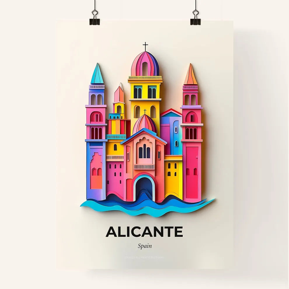 Vivid Alicante, Spain, Colorful Poster