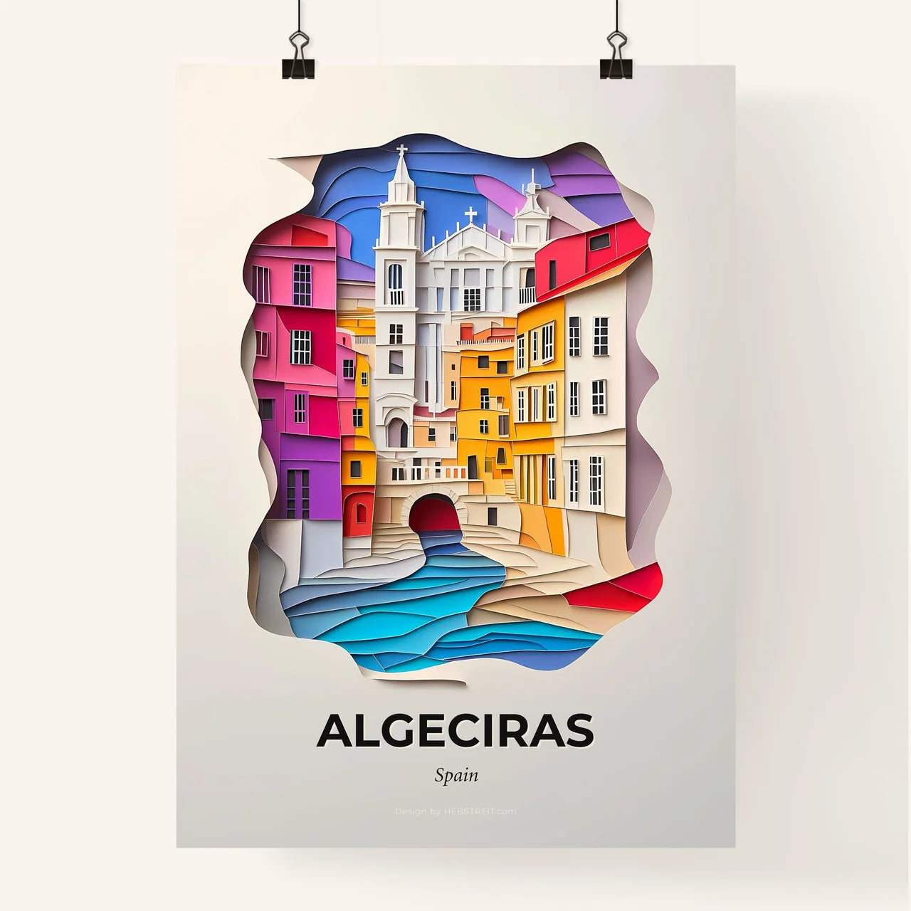 Vivid Algeciras, Spain, Colorful Poster