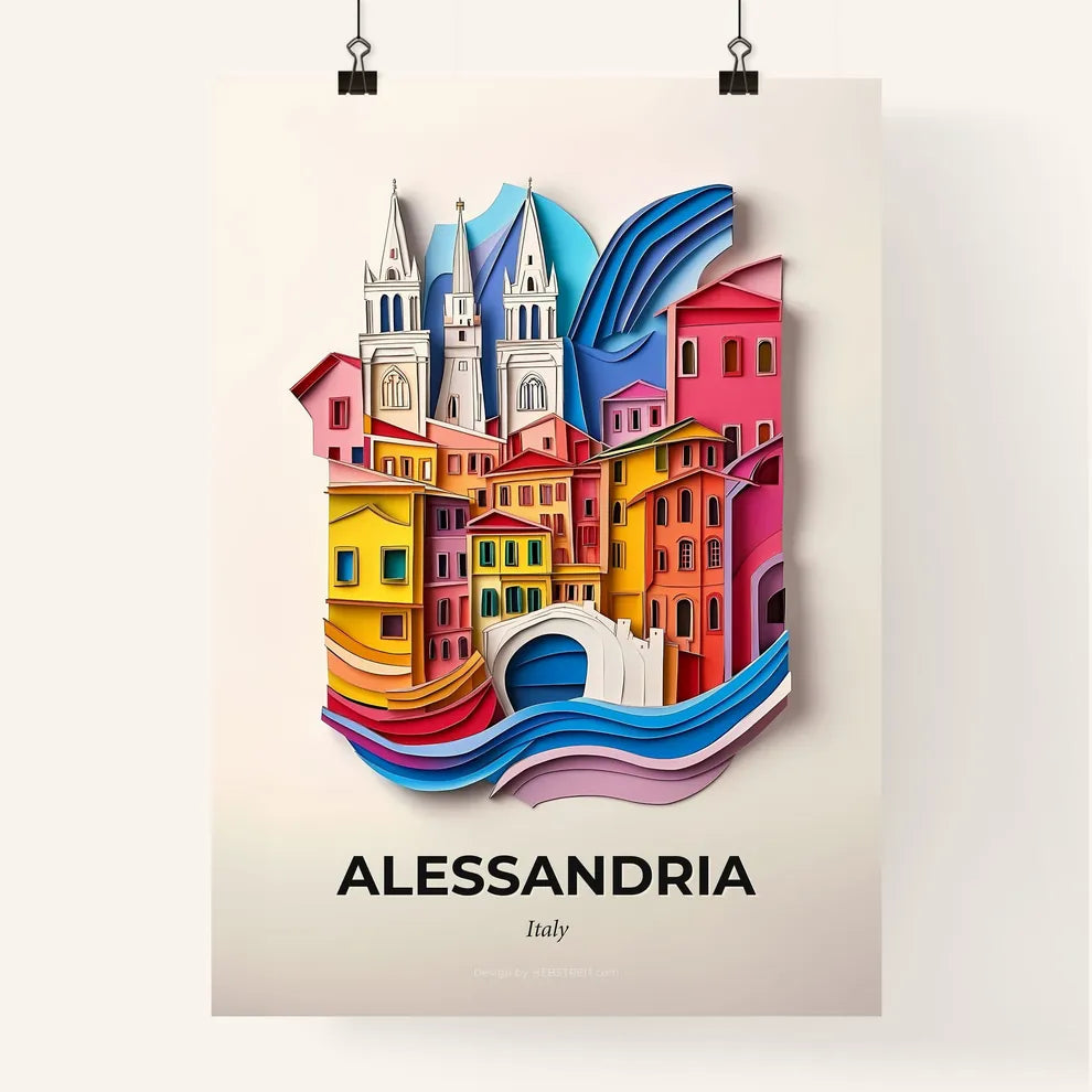 Vivid Alessandria, Italy, Colorful Poster