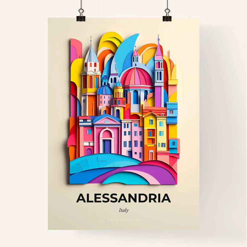 Vivid Alessandria, Italy, Colorful Poster
