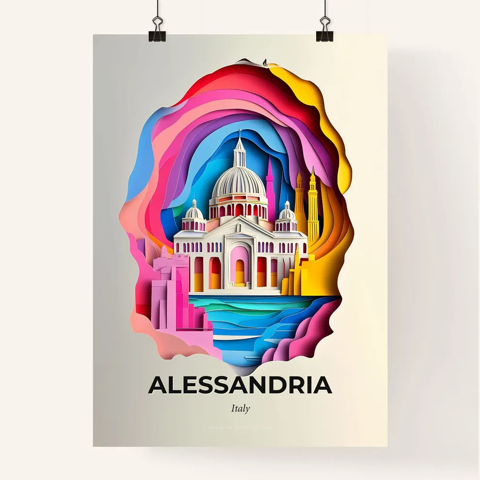 Vivid Alessandria, Italy, Colorful Poster