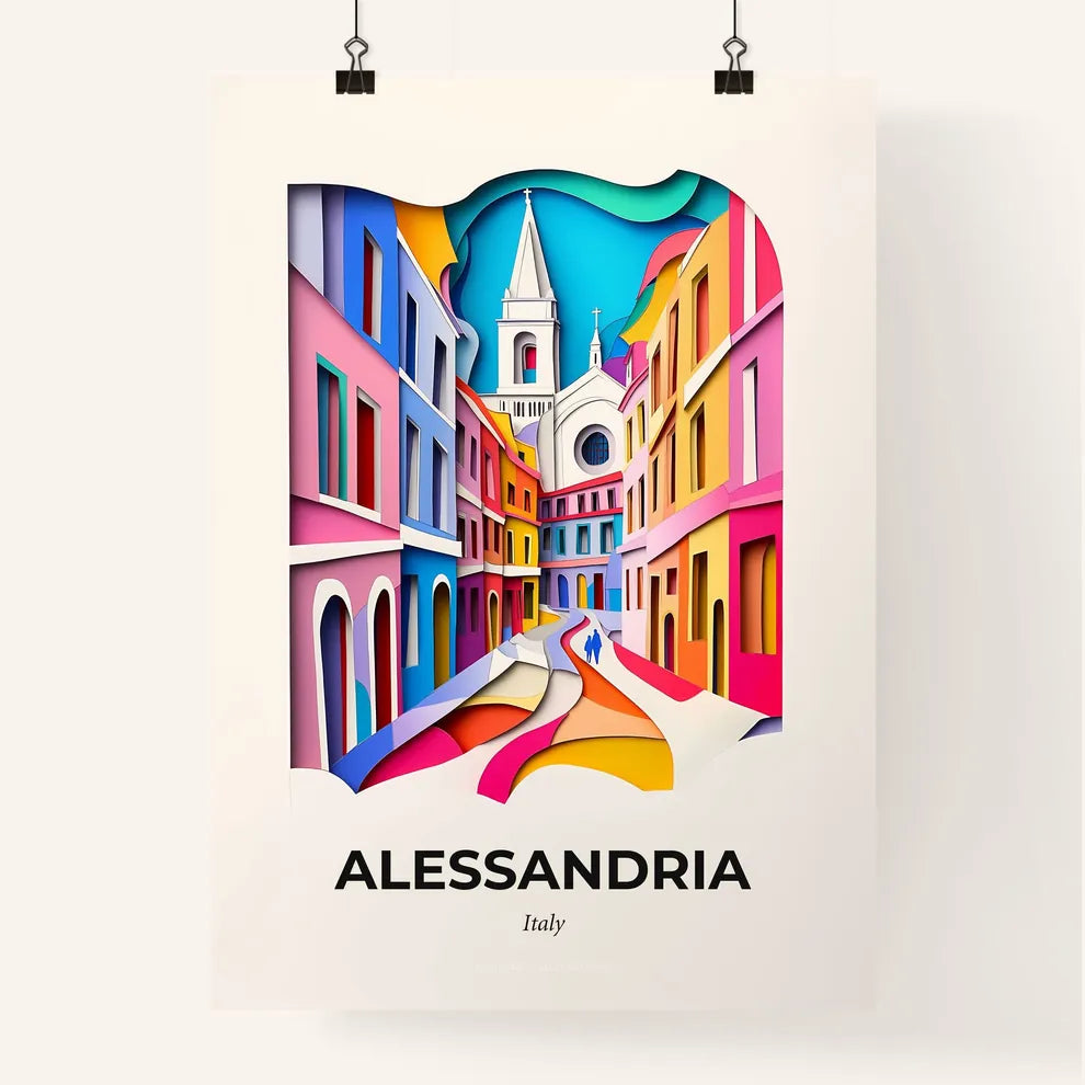 Vivid Alessandria, Italy, Colorful Poster