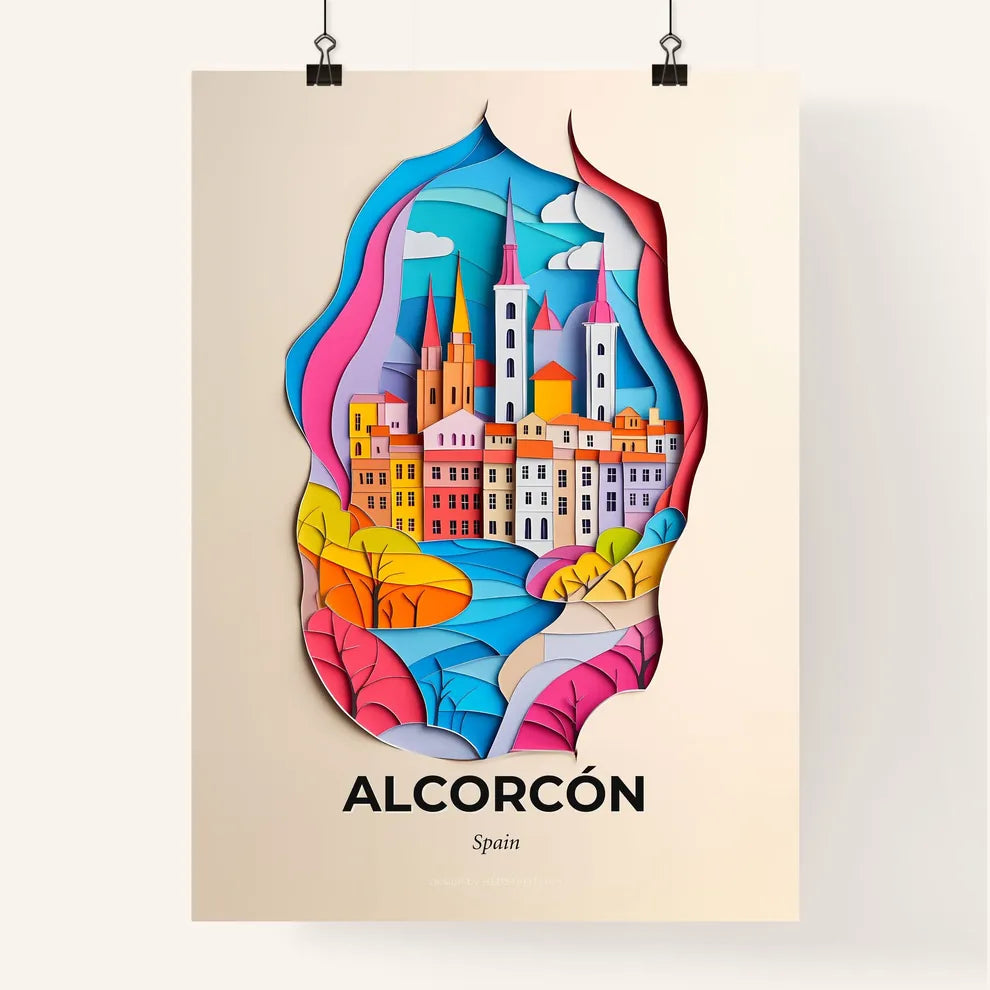 Vivid Alcorcón, Spain, Colorful Poster