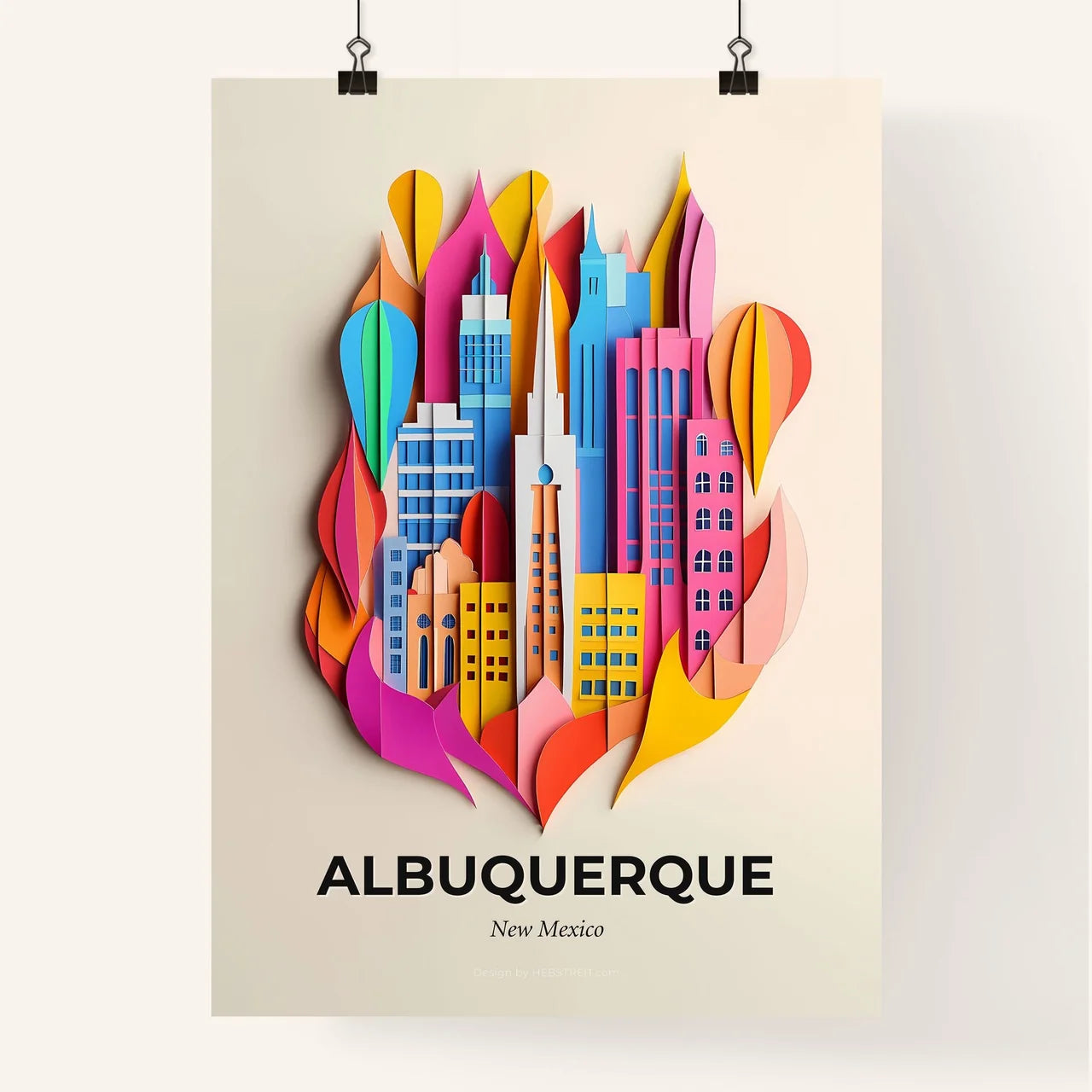 Vivid Albuquerque, New Mexico, Colorful Poster