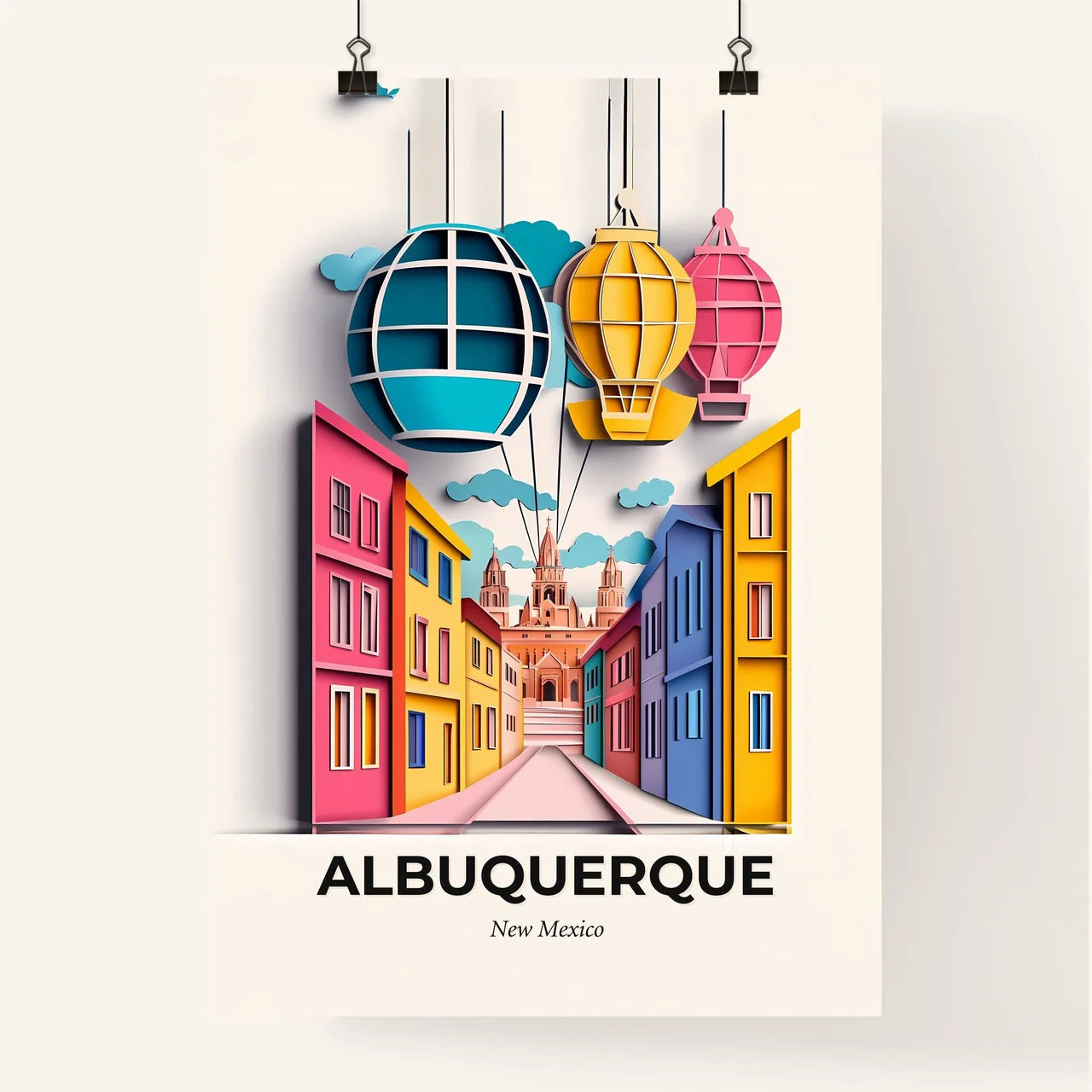 Vivid Albuquerque, New Mexico, Colorful Poster