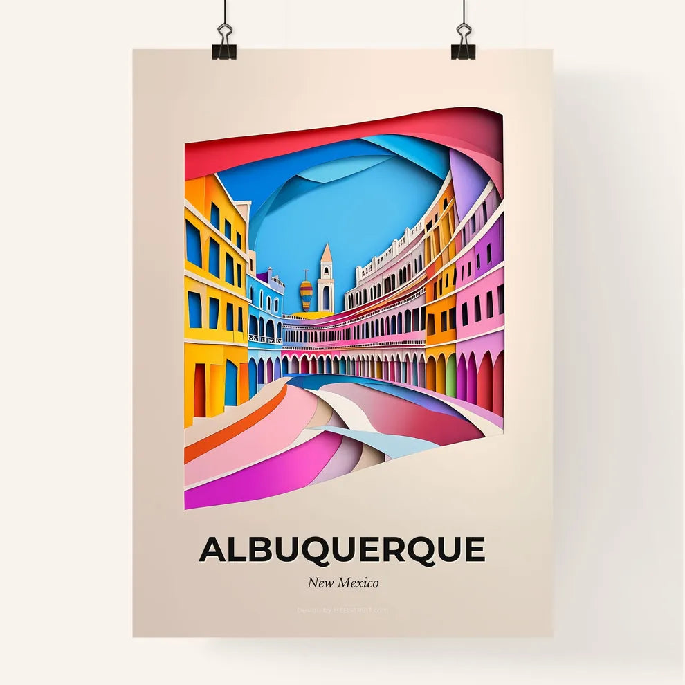 Vivid Albuquerque, New Mexico, Colorful Poster