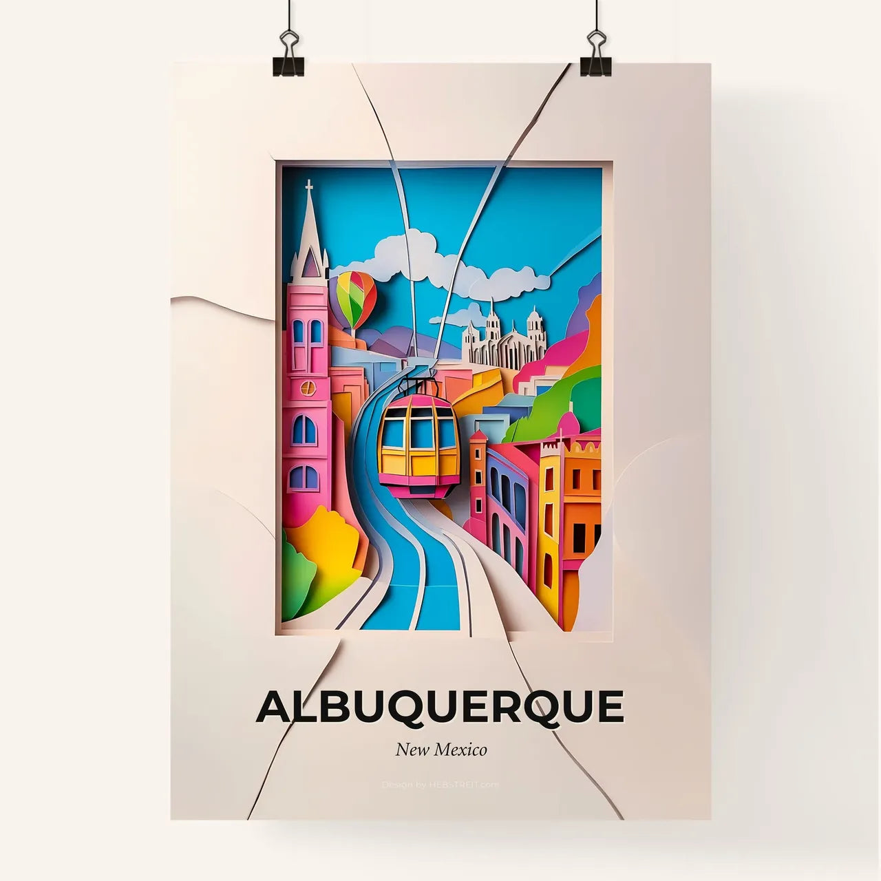 Vivid Albuquerque, New Mexico, Colorful Poster