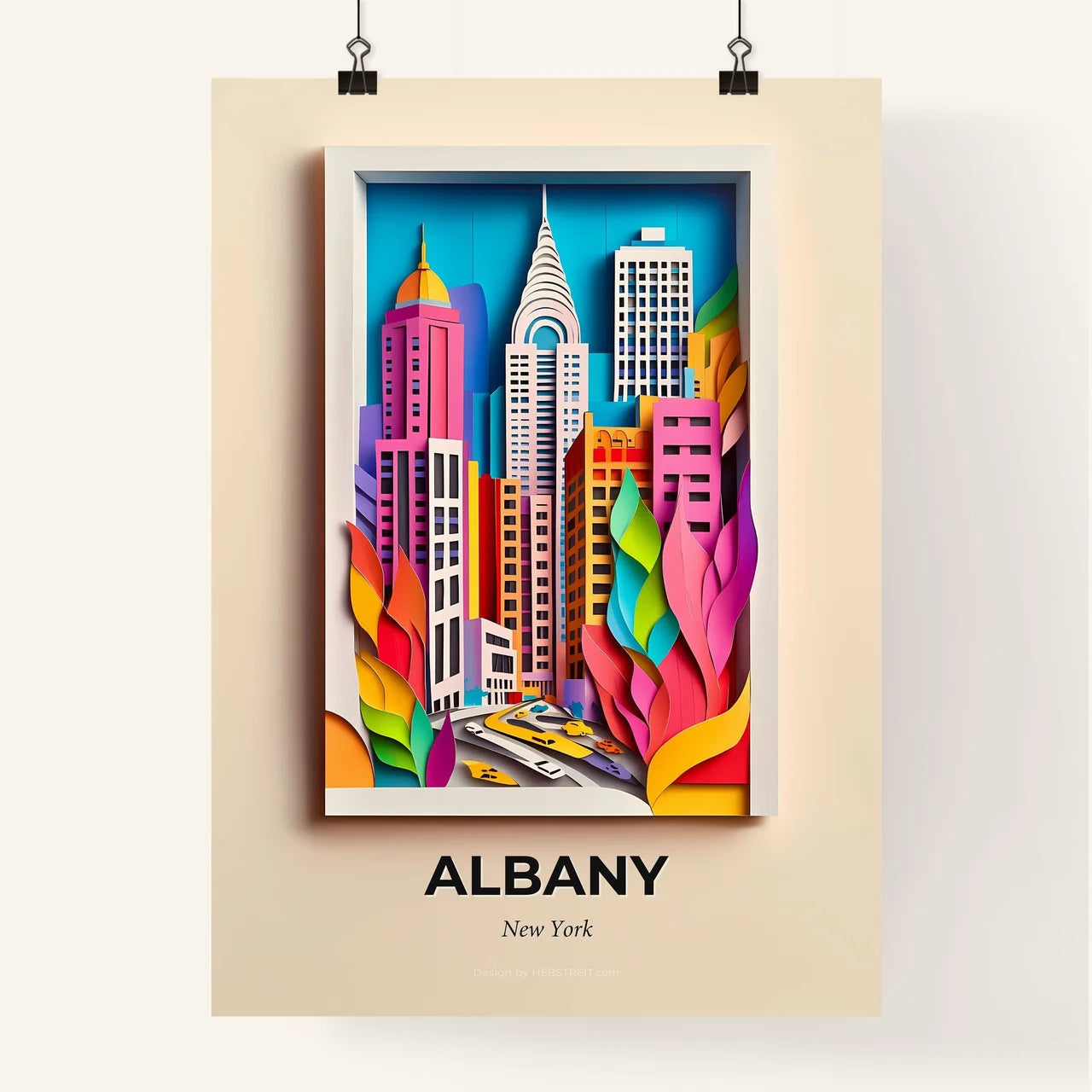 Vivid Albany, New York, Colorful Poster