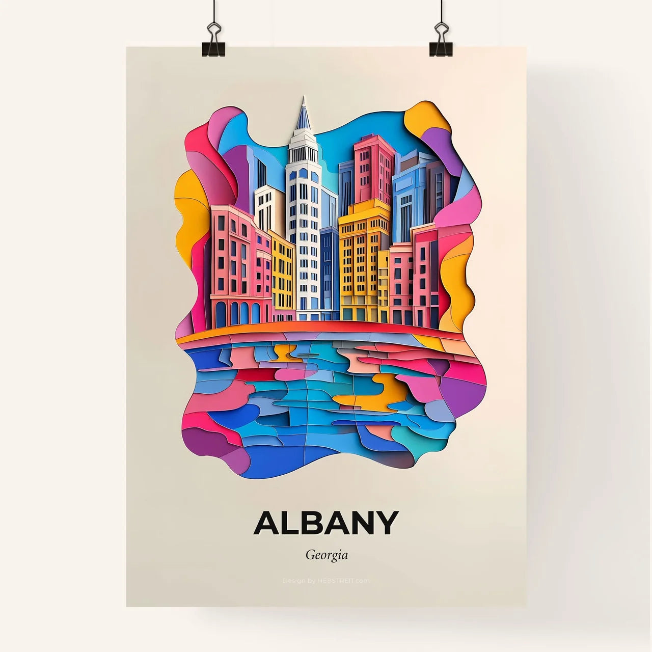 Vivid Albany, Georgia, Colorful Poster