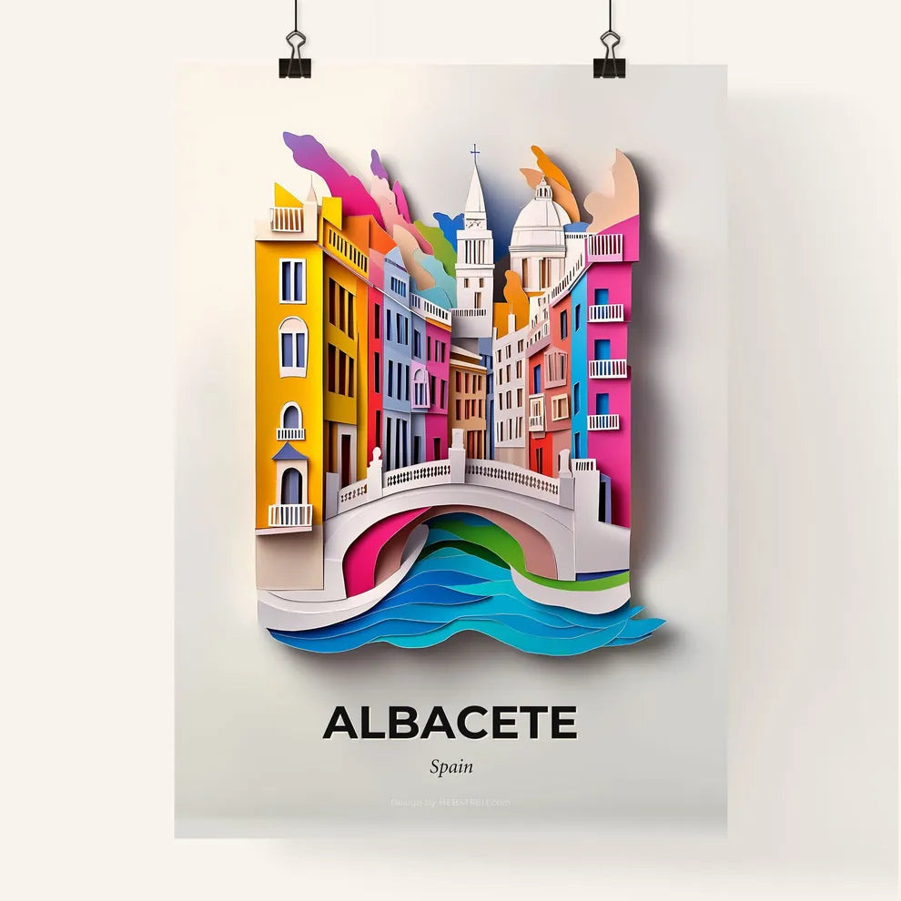 Vivid Albacete, Spain, Colorful Poster