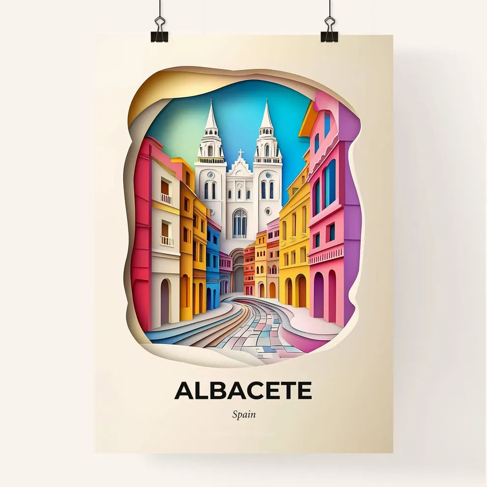 Vivid Albacete, Spain, Colorful Poster