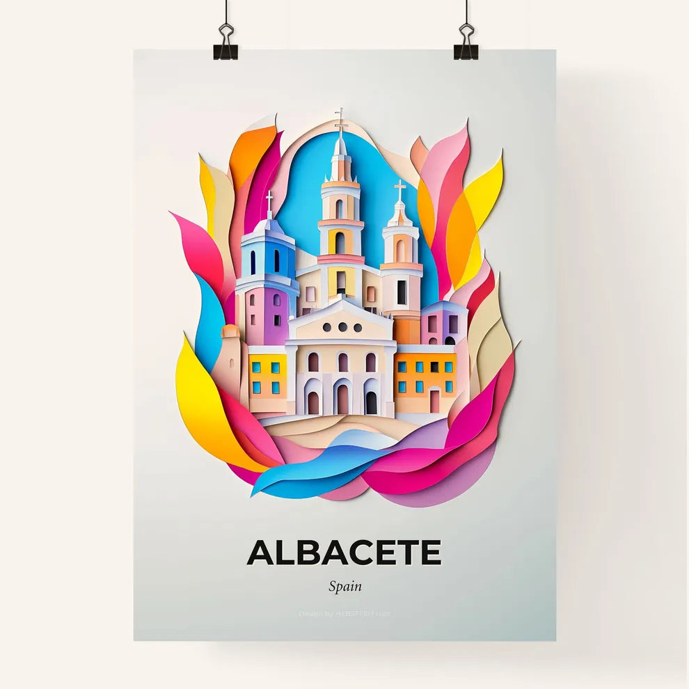Vivid Albacete, Spain, Colorful Poster