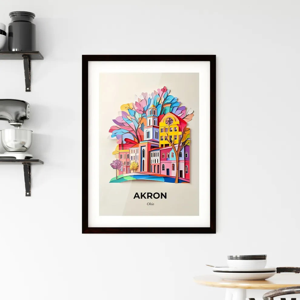 Vivid Akron, Ohio, Framed Wall Art