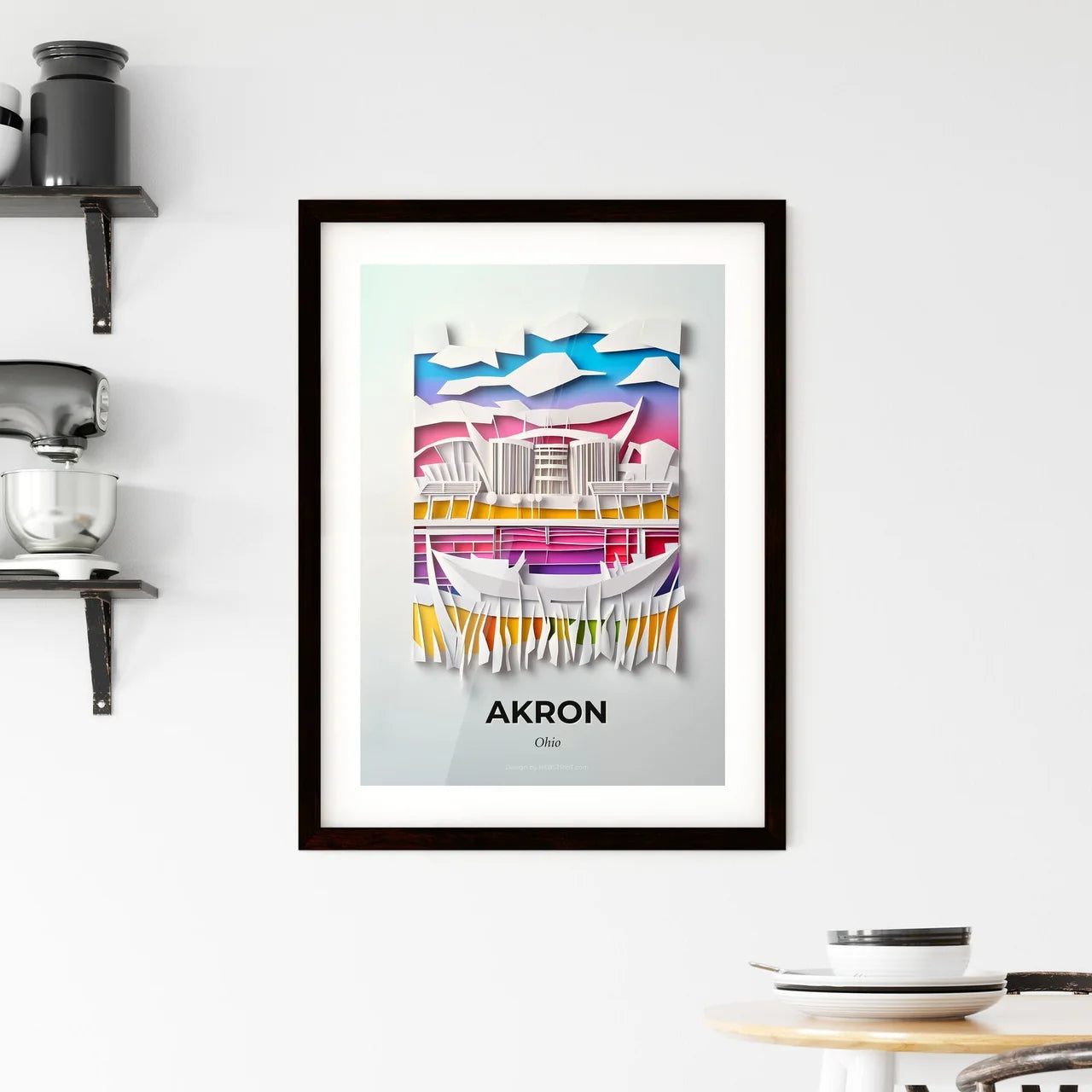 Vivid Akron, Ohio, Framed Wall Art