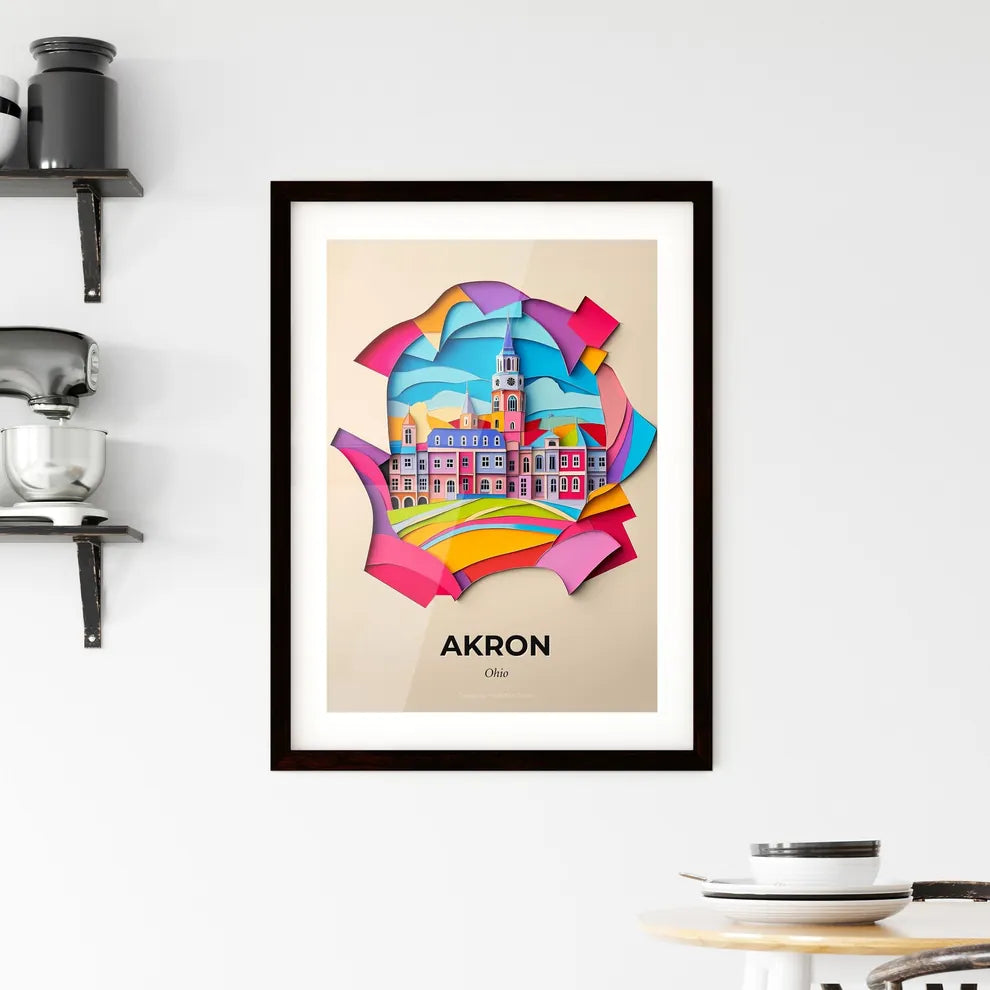 Vivid Akron, Ohio, Framed Wall Art