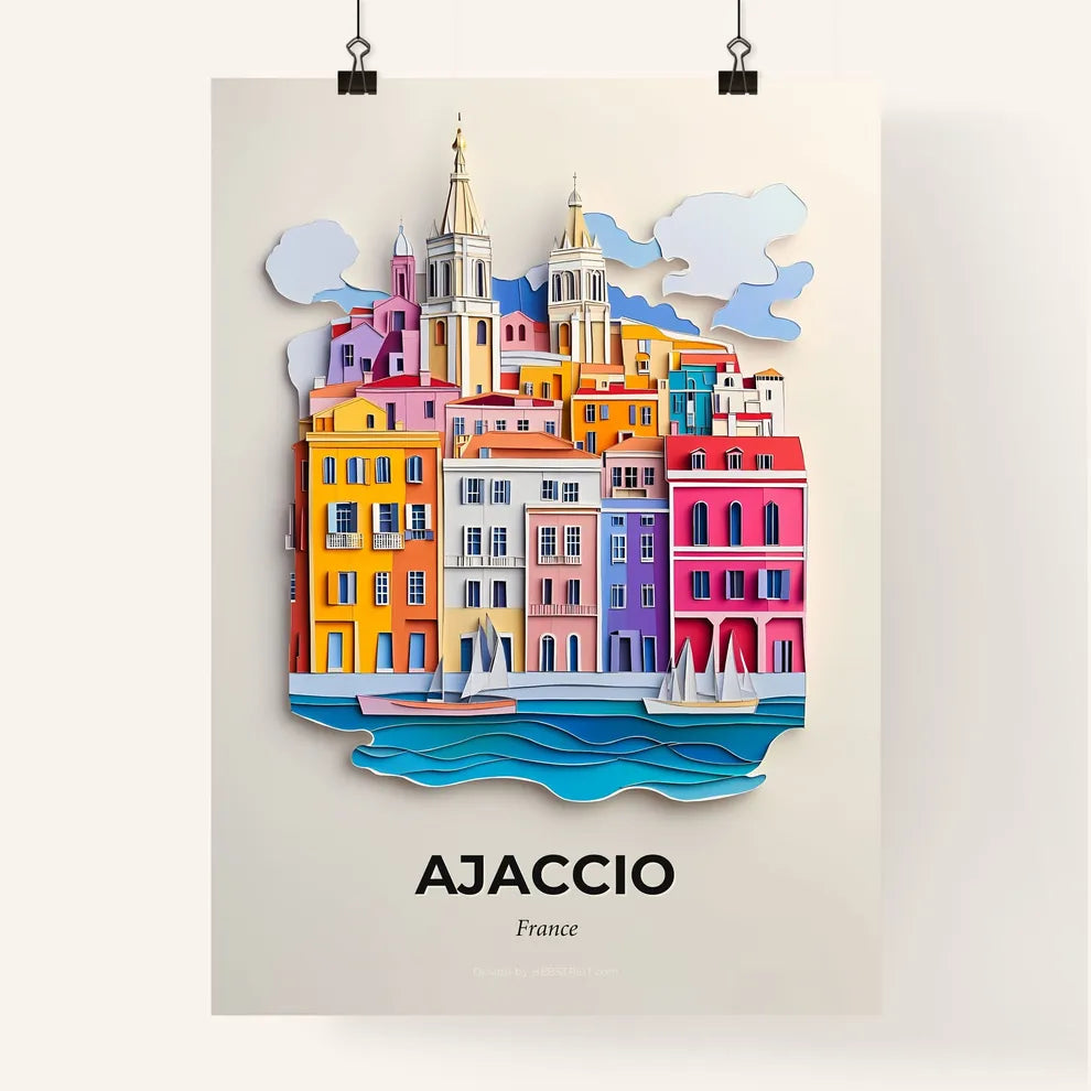 Vivid Ajaccio, France, Colorful Poster