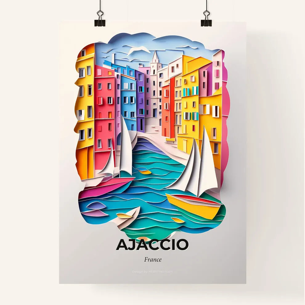 Vivid Ajaccio, France, Colorful Poster