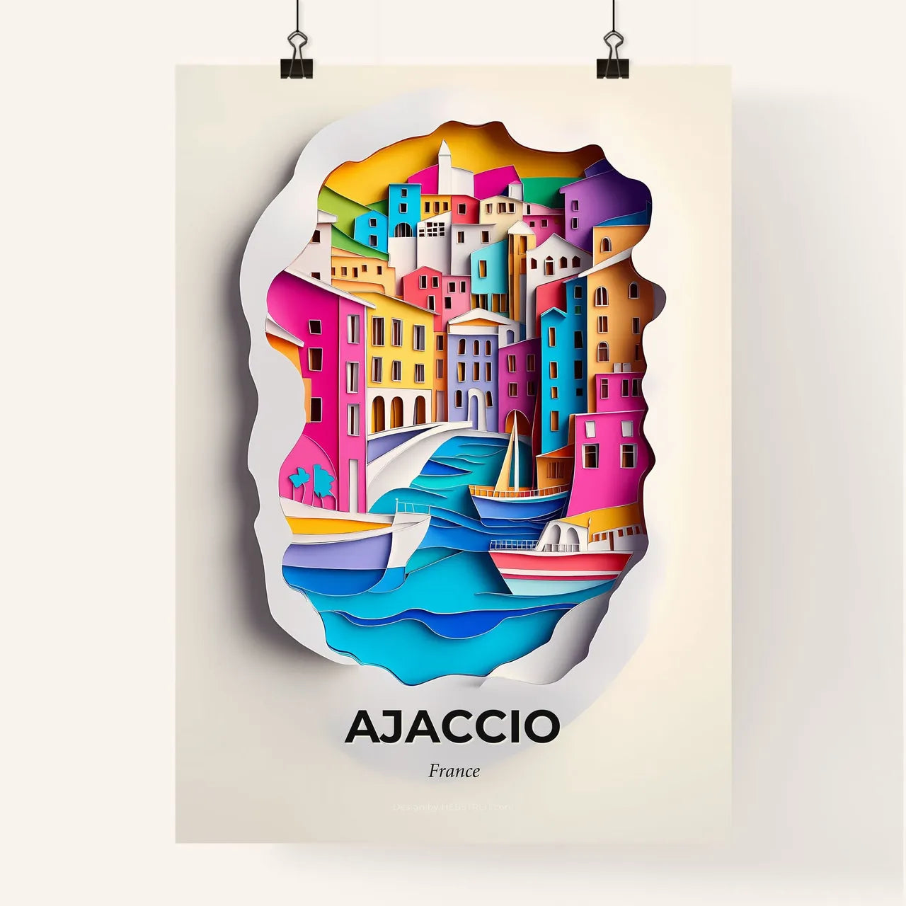 Vivid Ajaccio, France, Colorful Poster