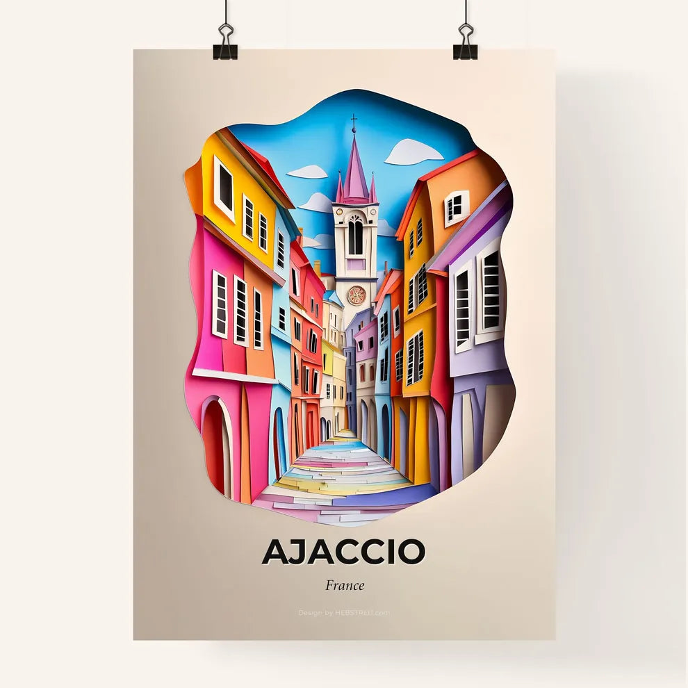 Vivid Ajaccio, France, Colorful Poster